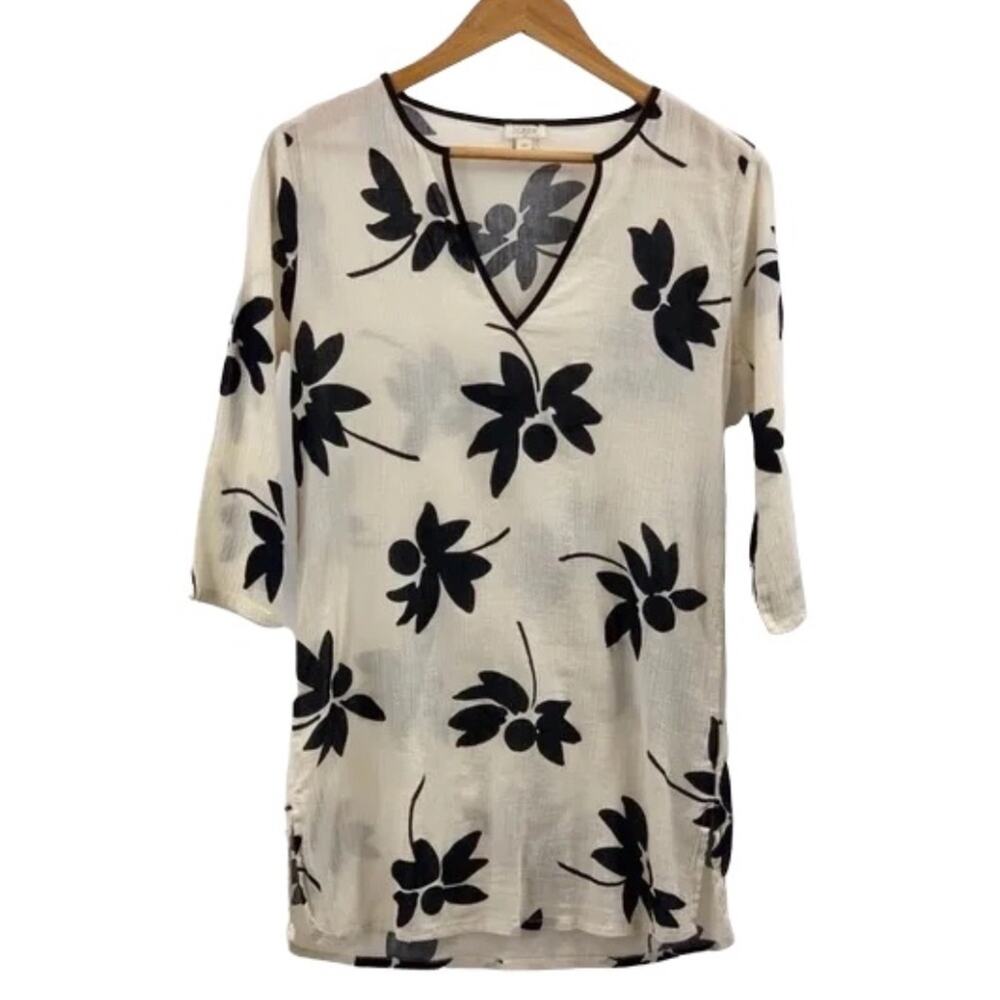 J CREW Floral Sheer Tunic